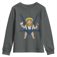 Funny Christmas Baby Jesus Youth Sweatshirt Xmas Christian Little Boy - Wonder Print Shop