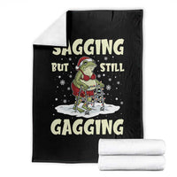 Funny Sagging But Still Gagging Christmas Frog Throw Blanket Funny Cringe Meme Gag Humor - Wonder Print Shop