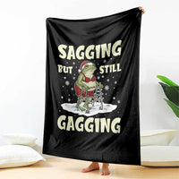 Funny Sagging But Still Gagging Christmas Frog Throw Blanket Funny Cringe Meme Gag Humor - Wonder Print Shop