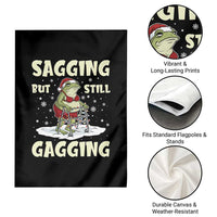 Funny Sagging But Still Gagging Christmas Frog Garden Flag Funny Cringe Meme Gag Humor - Wonder Print Shop
