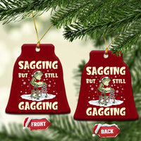 Funny Sagging But Still Gagging Christmas Frog Ceramic Ornament Funny Cringe Meme Gag Humor - Wonder Print Shop