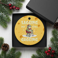 Funny Sagging But Still Gagging Christmas Frog Ceramic Ornament Funny Cringe Meme Gag Humor - Wonder Print Shop
