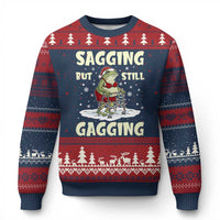 Funny Sagging But Still Gagging Xmas Frog Ugly Christmas Sweater Funny Cringe Meme Gag Humor - Wonder Print Shop