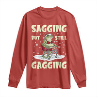 Funny Sagging But Still Gagging Christmas Frog Long Sleeve Shirt Funny Cringe Meme Gag Humor - Wonder Print Shop