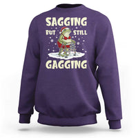 Funny Sagging But Still Gagging Christmas Frog Sweatshirt Funny Cringe Meme Gag Humor - Wonder Print Shop
