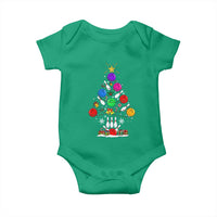 Funny Bowling Christmas Tree Lights Xmas Bowler Baby Onesie - Wonder Print Shop