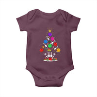 Funny Bowling Christmas Tree Lights Xmas Bowler Baby Onesie - Wonder Print Shop