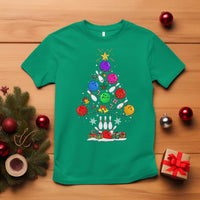Funny Bowling Christmas Tree Lights Xmas Bowler T Shirt - Wonder Print Shop
