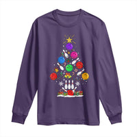 Funny Bowling Christmas Tree Lights Xmas Bowler Long Sleeve Shirt - Wonder Print Shop