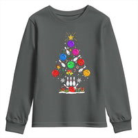 Funny Bowling Christmas Tree Lights Xmas Bowler Youth Sweatshirt - Wonder Print Shop