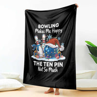 Funny Christmas Bowling Throw Blanket Bowling Makes Me Happy The Ten Pin Not So Much - Wonder Print Shop