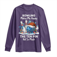 Funny Christmas Bowling Long Sleeve Shirt Bowling Makes Me Happy The Ten Pin Not So Much - Wonder Print Shop