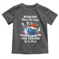 Funny Christmas Bowling Toddler T Shirt Bowling Makes Me Happy The Ten Pin Not So Much - Wonder Print Shop