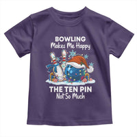 Funny Christmas Bowling Toddler T Shirt Bowling Makes Me Happy The Ten Pin Not So Much - Wonder Print Shop