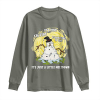 Funny It Is Fine I Am Fine Everything Is Fine Its Just A Little Meltdown Long Sleeve Shirt Christmas Snowman - Wonder Print Shop