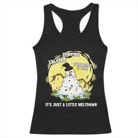 Funny It Is Fine I Am Fine Everything Is Fine Its Just A Little Meltdown Racerback Tank Top Christmas Snowman - Wonder Print Shop