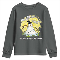 Funny It Is Fine I Am Fine Everything Is Fine Its Just A Little Meltdown Youth Sweatshirt Christmas Snowman - Wonder Print Shop