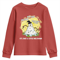 Funny It Is Fine I Am Fine Everything Is Fine Its Just A Little Meltdown Youth Sweatshirt Christmas Snowman - Wonder Print Shop
