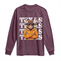 Texas Fan Long Sleeve Shirt Longhorns Cow Texas Pride Sport Lover - Wonder Print Shop