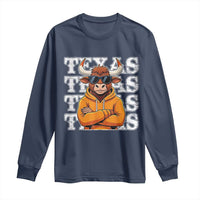 Texas Fan Long Sleeve Shirt Longhorns Cow Texas Pride Sport Lover - Wonder Print Shop