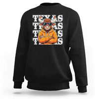 Texas Fan Sweatshirt Longhorns Cow Texas Pride Sport Lover - Wonder Print Shop