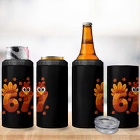 67 Thanksgiving 4 in 1 Can Cooler Tumbler Funny Turkey Thanksgiving Six Seven Meme - Wonder Print Shop