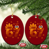 67 Thanksgiving Ceramic Ornament Funny Turkey Thanksgiving Six Seven Meme - Wonder Print Shop
