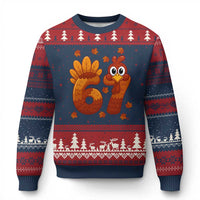 67 Thanksgiving Ugly Christmas Sweater Funny Turkey Thanksgiving Six Seven Meme - Wonder Print Shop