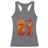 67 Thanksgiving Racerback Tank Top Funny Turkey Thanksgiving Six Seven Meme - Wonder Print Shop