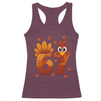 67 Thanksgiving Racerback Tank Top Funny Turkey Thanksgiving Six Seven Meme - Wonder Print Shop