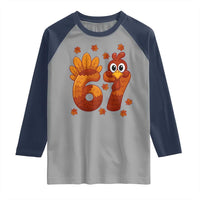67 Thanksgiving Raglan Shirt Funny Turkey Thanksgiving Six Seven Meme - Wonder Print Shop