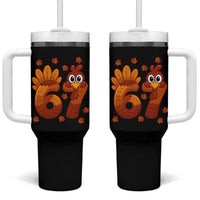 67 Thanksgiving Tumbler With Handle Funny Turkey Thanksgiving Six Seven Meme - Wonder Print Shop