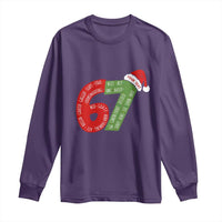 Personalized 67 Christmas Long Sleeve Shirt Custom Text Rizz Aura Farming Six Seven Meme Gen Alpha - Wonder Print Shop