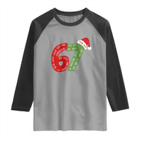 Personalized 67 Christmas Raglan Shirt Custom Text Rizz Aura Farming Six Seven Meme Gen Alpha - Wonder Print Shop