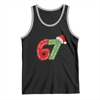 Personalized 67 Christmas Tank Top Custom Text Rizz Aura Farming Six Seven Meme Gen Alpha - Wonder Print Shop