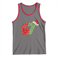 Personalized 67 Christmas Tank Top Custom Text Rizz Aura Farming Six Seven Meme Gen Alpha - Wonder Print Shop