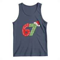 Personalized 67 Christmas Tank Top Custom Text Rizz Aura Farming Six Seven Meme Gen Alpha - Wonder Print Shop