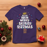 Funny Christmas Six Seven Meme T Shirt 67 No Cap Bruh Merry Skibidi Rizzmas 2025 - Wonder Print Shop