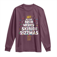 Funny Christmas Six Seven Meme Long Sleeve Shirt 67 No Cap Bruh Merry Skibidi Rizzmas 2025 - Wonder Print Shop