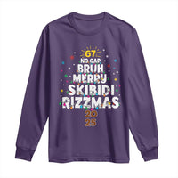 Funny Christmas Six Seven Meme Long Sleeve Shirt 67 No Cap Bruh Merry Skibidi Rizzmas 2025 - Wonder Print Shop