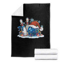 Funny Christmas Bowling Santa Hat Xmas Bowler Throw Blanket - Wonder Print Shop