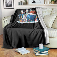 Funny Christmas Bowling Santa Hat Xmas Bowler Throw Blanket - Wonder Print Shop