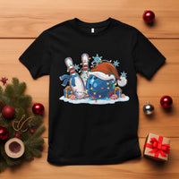 Funny Christmas Bowling Santa Hat Xmas Bowler T Shirt - Wonder Print Shop