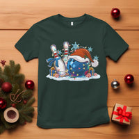 Funny Christmas Bowling Santa Hat Xmas Bowler T Shirt - Wonder Print Shop