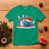 Funny Christmas Bowling Santa Hat Xmas Bowler T Shirt - Wonder Print Shop