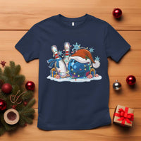 Funny Christmas Bowling Santa Hat Xmas Bowler T Shirt - Wonder Print Shop