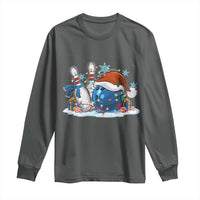 Funny Christmas Bowling Santa Hat Xmas Bowler Long Sleeve Shirt - Wonder Print Shop