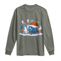 Funny Christmas Bowling Santa Hat Xmas Bowler Long Sleeve Shirt - Wonder Print Shop