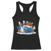 Funny Christmas Bowling Santa Hat Xmas Bowler Racerback Tank Top - Wonder Print Shop