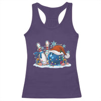 Funny Christmas Bowling Santa Hat Xmas Bowler Racerback Tank Top - Wonder Print Shop